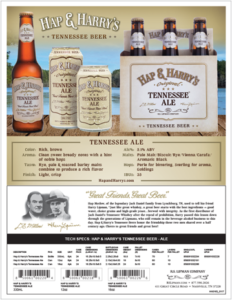 Tennessee Ale Sales Sheet