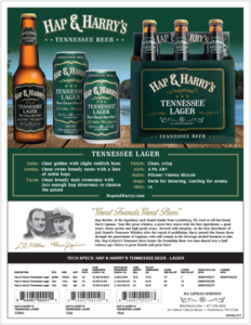 Tennessee Lager Sales Sheet