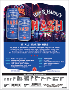 Nash IPA Sales Sheet